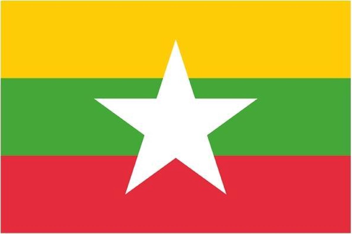 Vlag Birma/Myanmar K 100x150 cm.