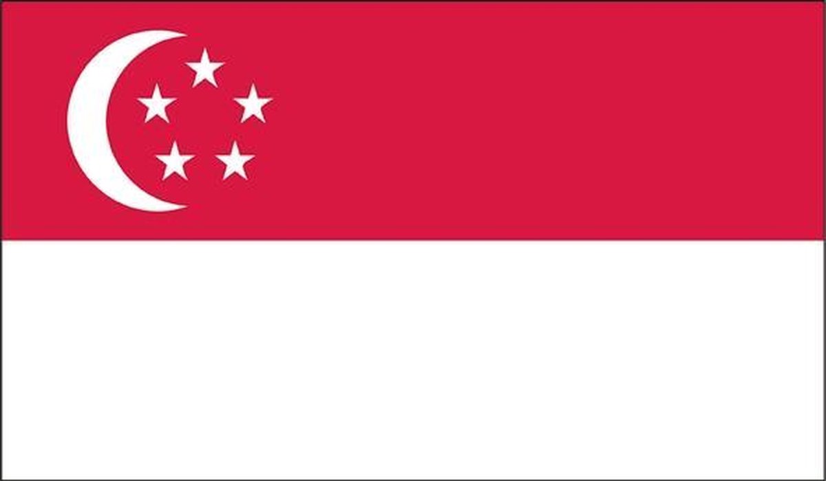 Vlag Singapore 200x300 cm.