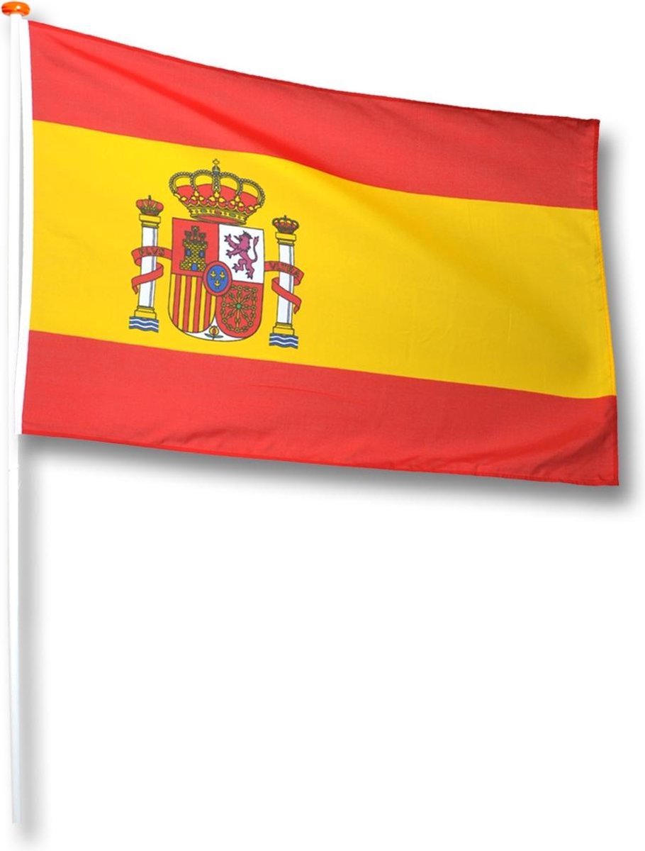 Vlag Spanje met wapen 200x300 cm.