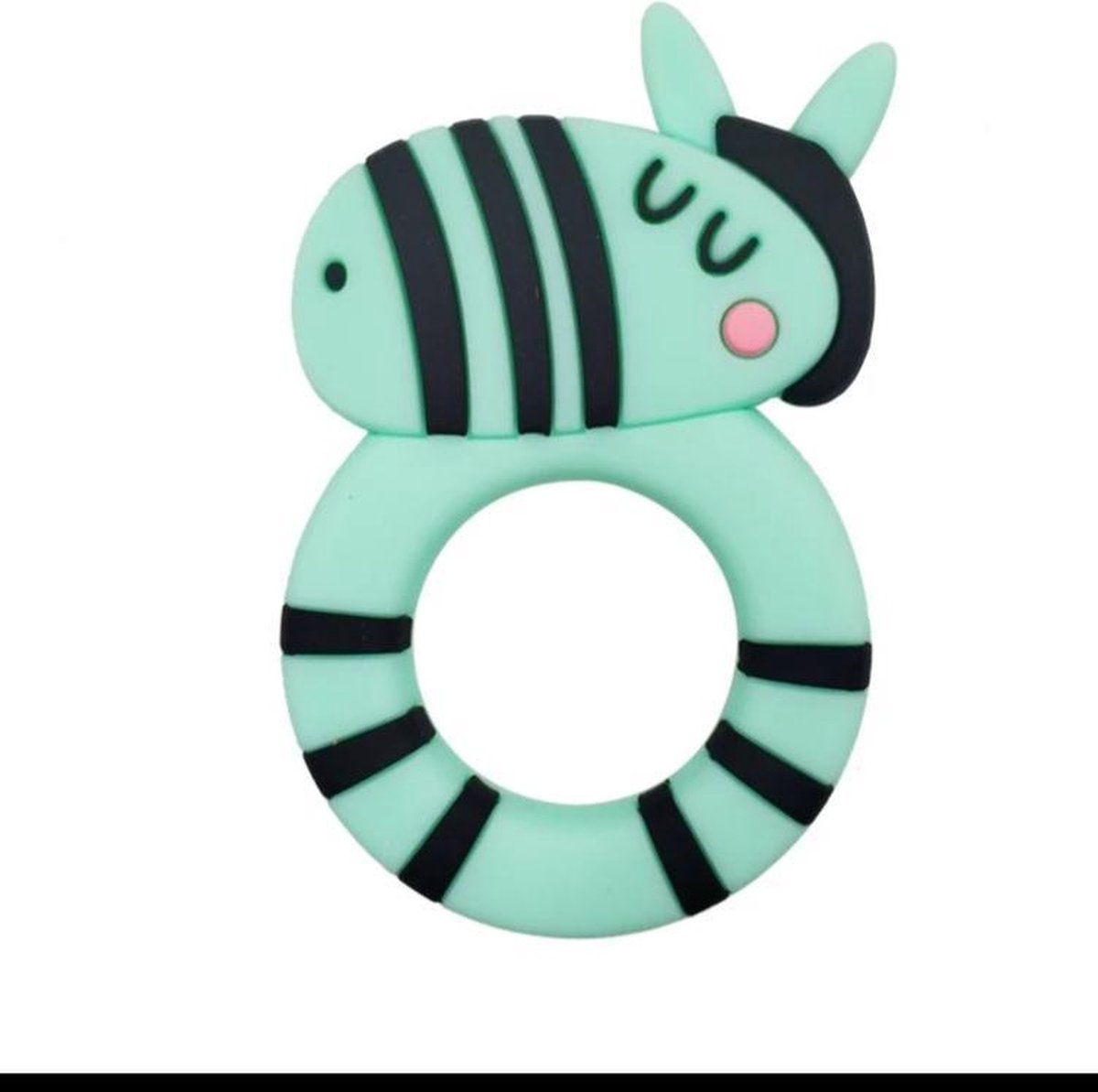 Fabs World baby siliconen bijtring zebra mint