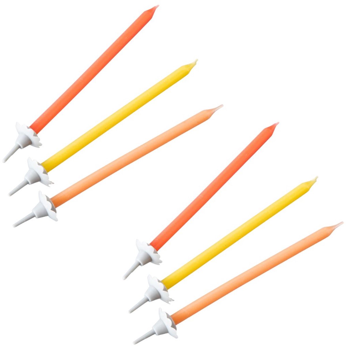 Set van 24 verjaardagskaarsen en 24 kaarsenhouders Fackelmann Rio Party