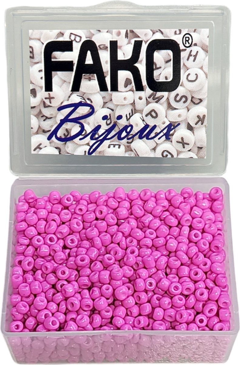 Fako Bijoux® - DIY Kralen Box - Glas Zaad Kralen - Glaszaad - Sieraden Maken - 3mm - 1500 Stuks - Fuchsia
