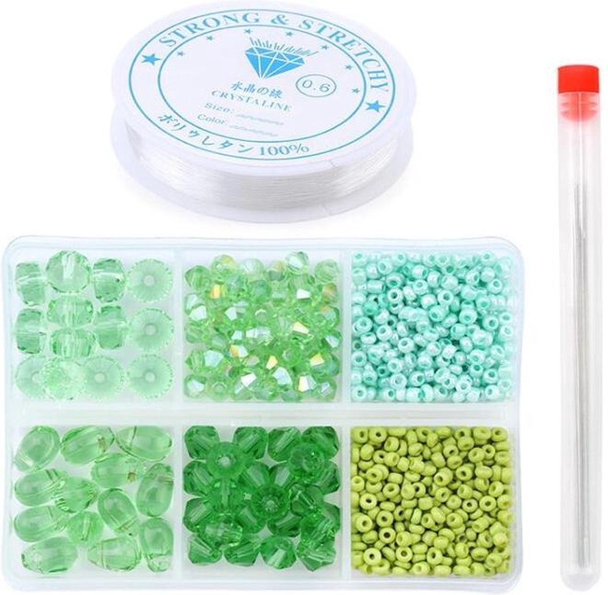 Fako Bijoux® - DIY Kralen Set - Glas Kralen Set - Sieraden Maken - 698 Stuks - Groen