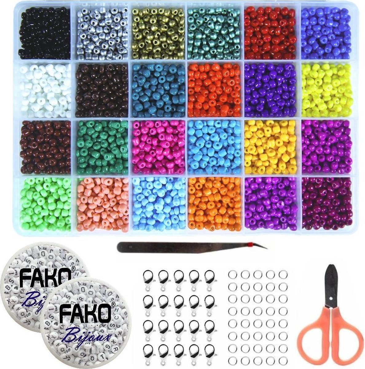 Fako Bijoux® - DIY Kralen Set DLX - Glas Zaad Kralen - Sieraden Maken - 4mm - 6000 Stuks