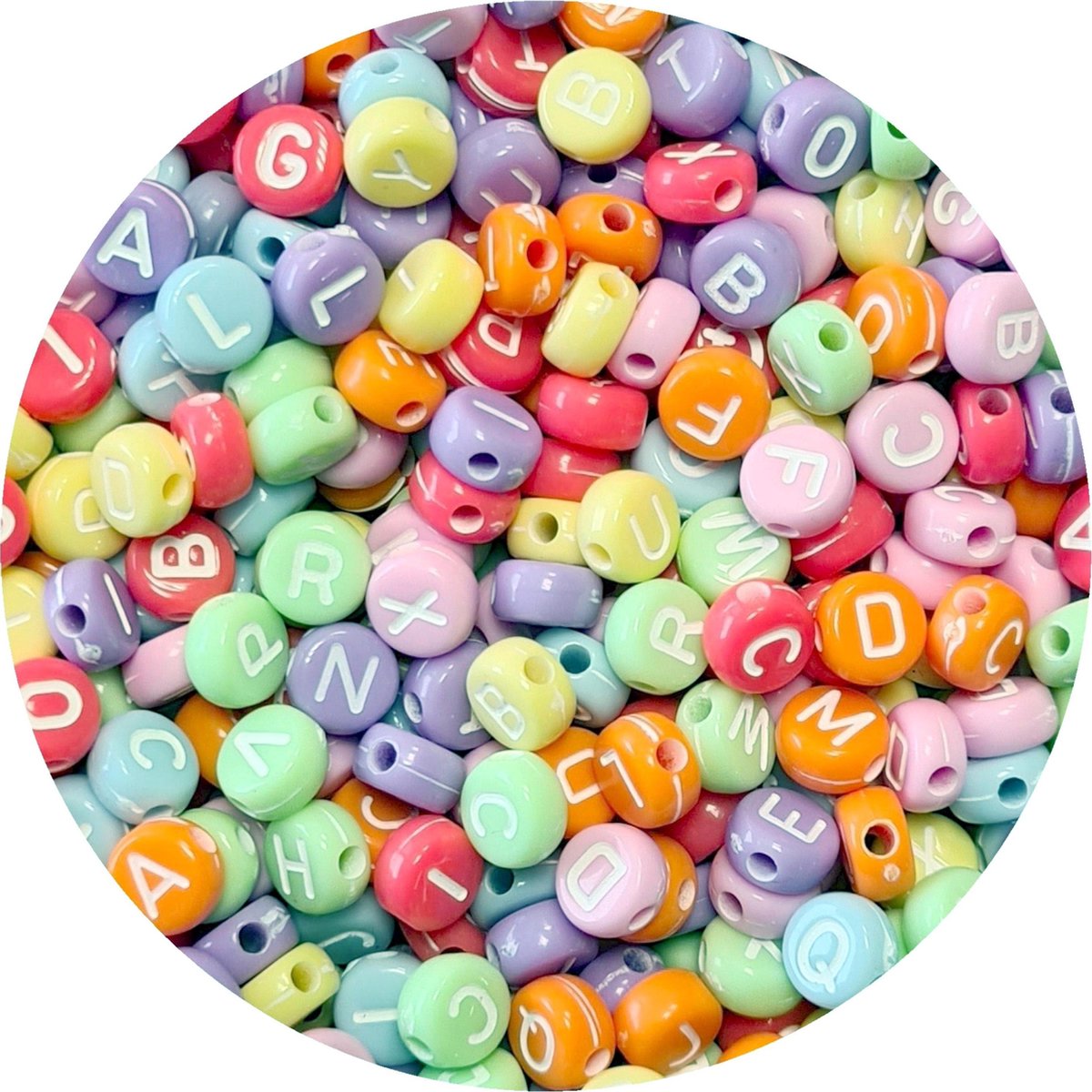 Fako Bijoux® - Letterkralen - Letter Beads - Alfabet Kralen - Sieraden Maken - 500 Stuks - Candy