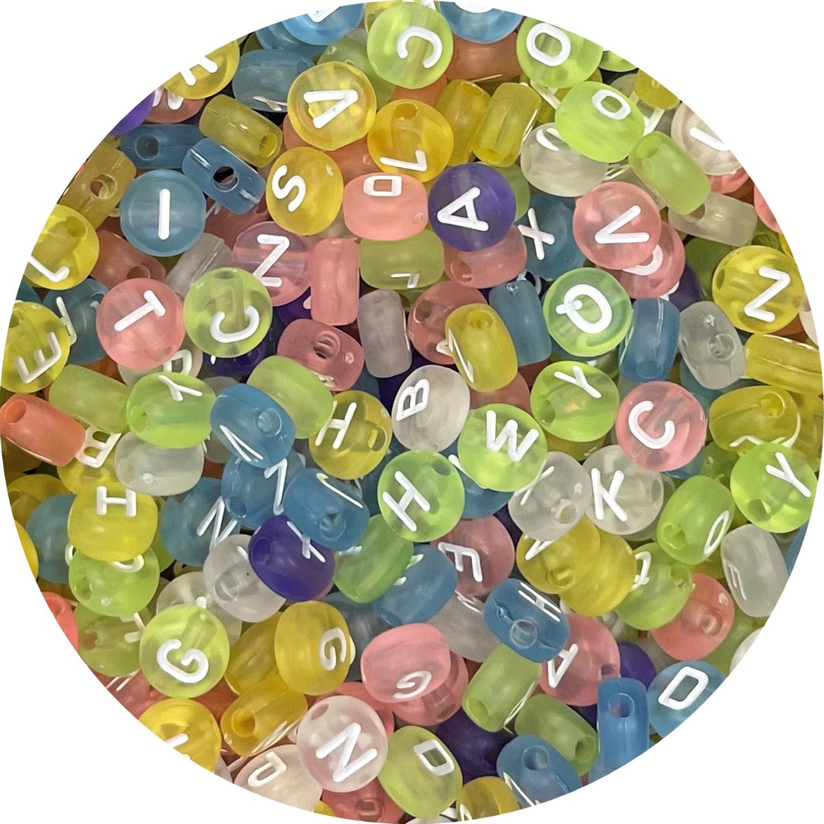 Fako Bijoux® - Letterkralen - Letter Beads - Alfabet Kralen - Sieraden Maken - 500 Stuks - Transparant Spring