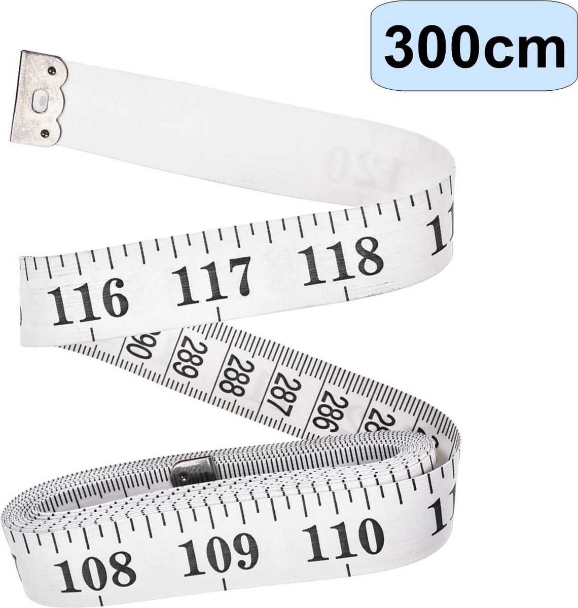 Fako Bijoux® - Meetlint 3 Meter - Meetlint Lichaam - Meetband - Klussen Meetlint - Lintmeter - Hobby Meetlint - 300cm - Wit