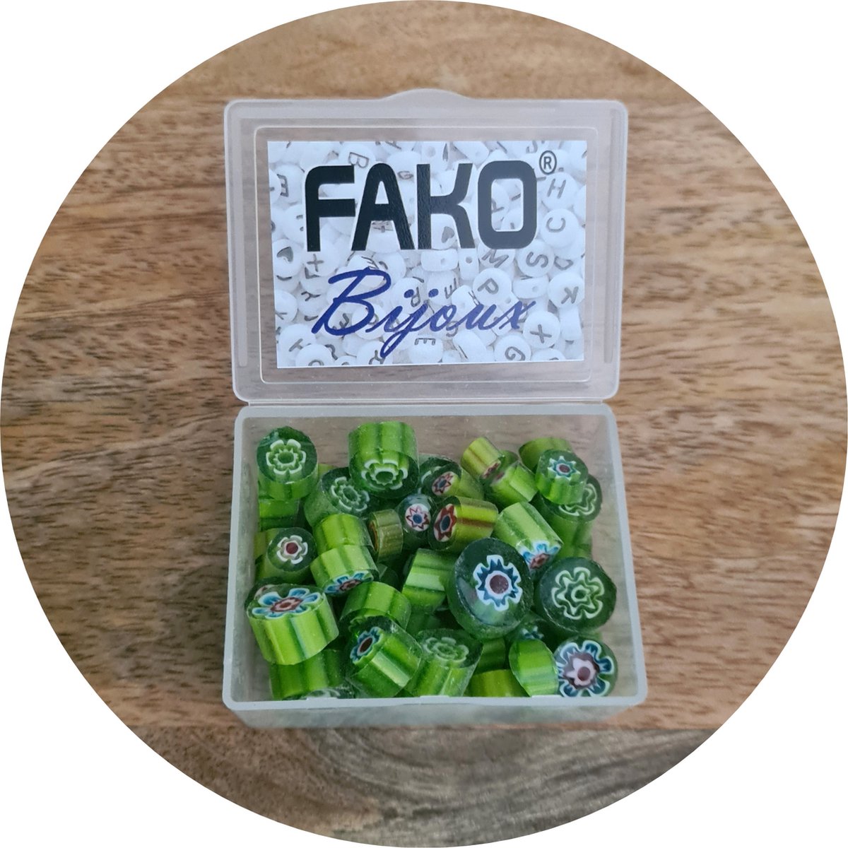 Fako Bijoux® - Millefiori Glas - Sieraden Maken - 7-12mm - 50 Gram - Groen