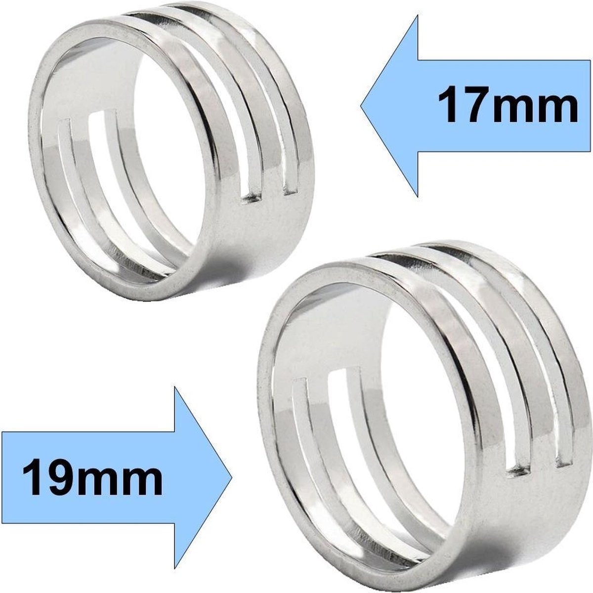 Fako Bijoux® - Set Hulpringen Voor Sieraden Oogjes - Sieraden Maken - Oogjes Openen/Sluiten - 17mm+19mm - Zilver