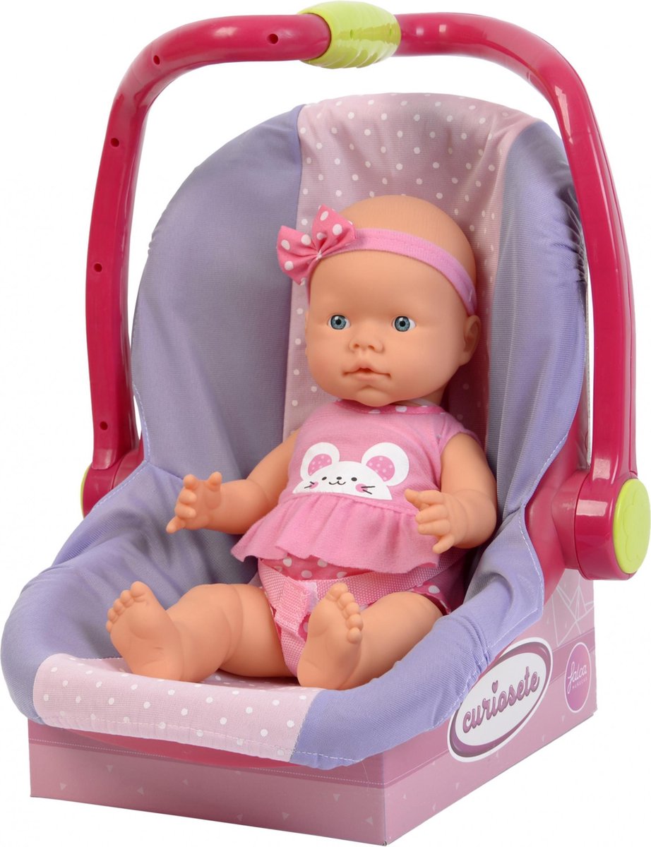 Falca Babypop In Draagstoel 40 Cm Roze