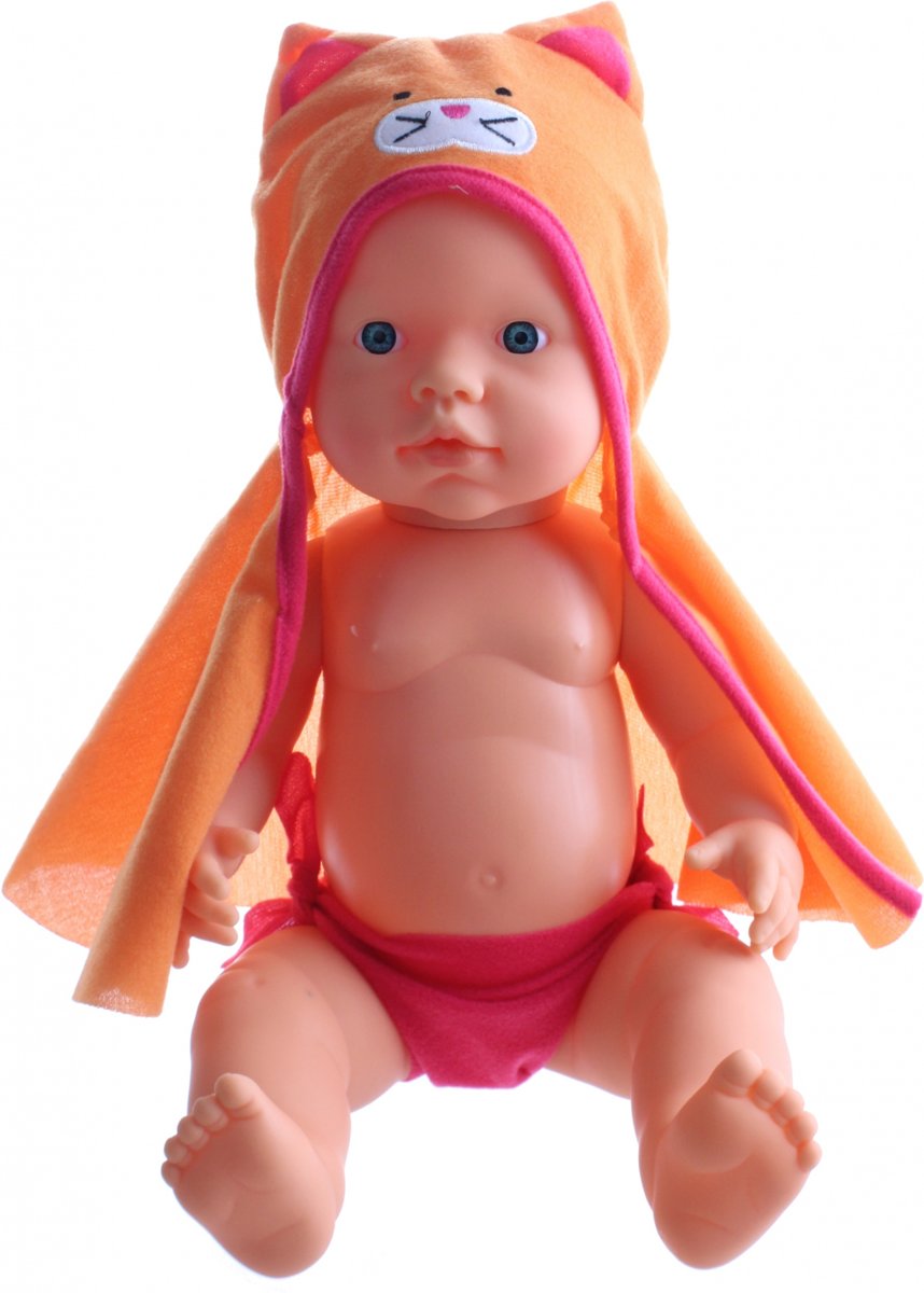   Plas- En Drinkpop Met Badje 38 Cm 4-delig