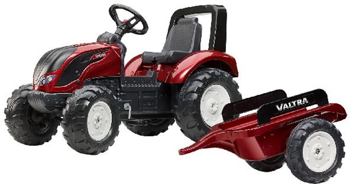 Falk Traptractor Met Aanhanger Valtra S4 162 Cm Donkerrood