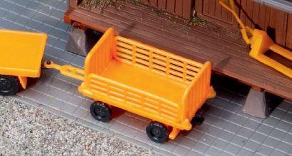 Faller - 2 Baggage trolleys. orange - FA180991