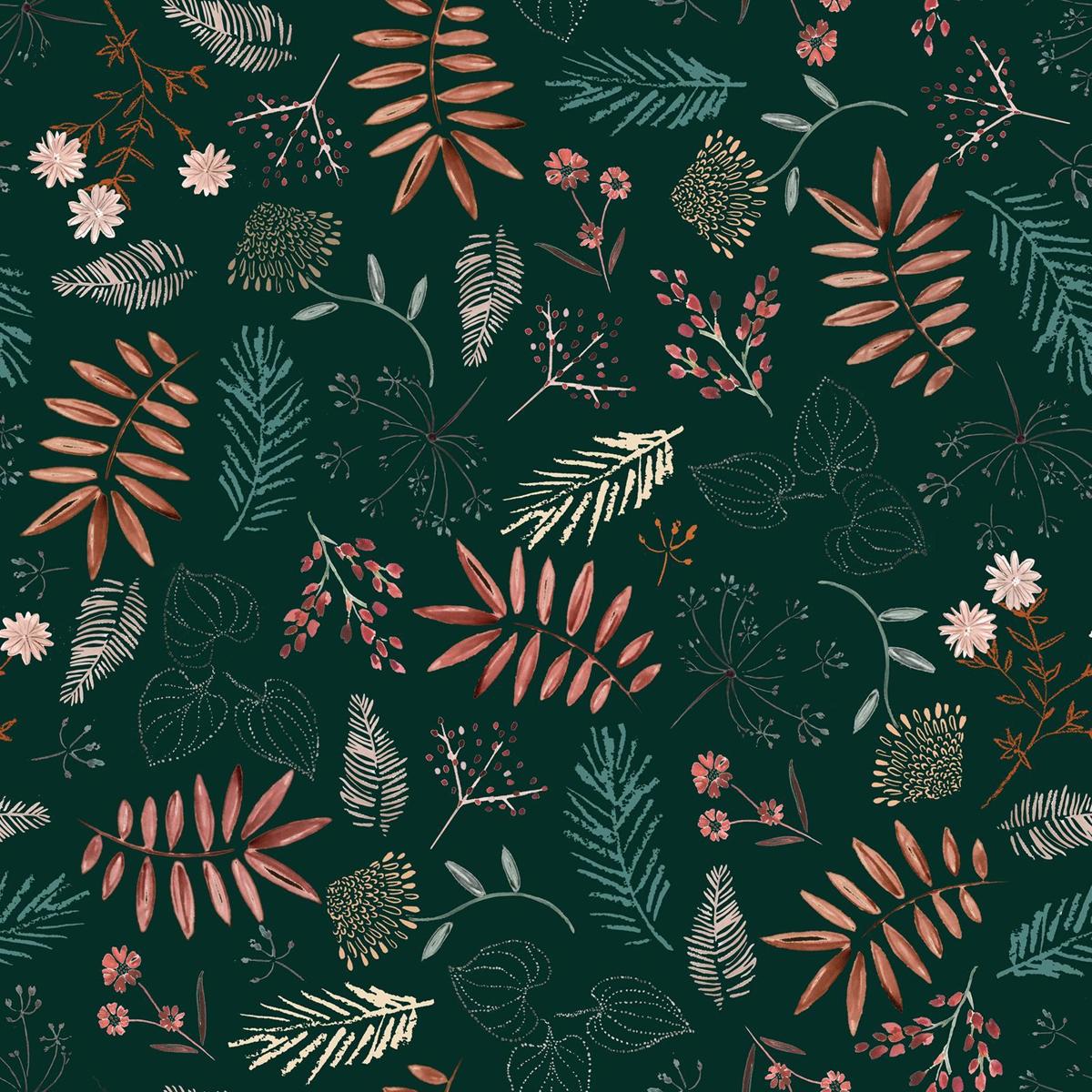 Floral Green Jersey - Digitale Print - 1 meter