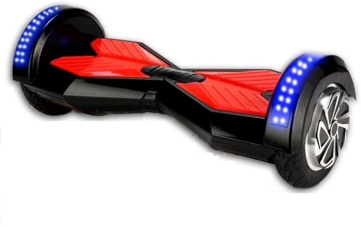 Hoverboard 8 Inch, Zwart - Rood, Samsung accu, Bluetooth, LED verlichting en met TAOTAO moederbord