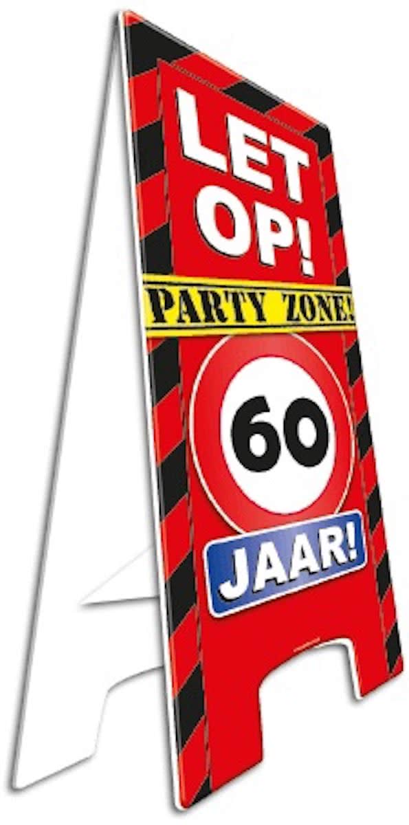 Warning Sign Party Zone 60 Jaar!