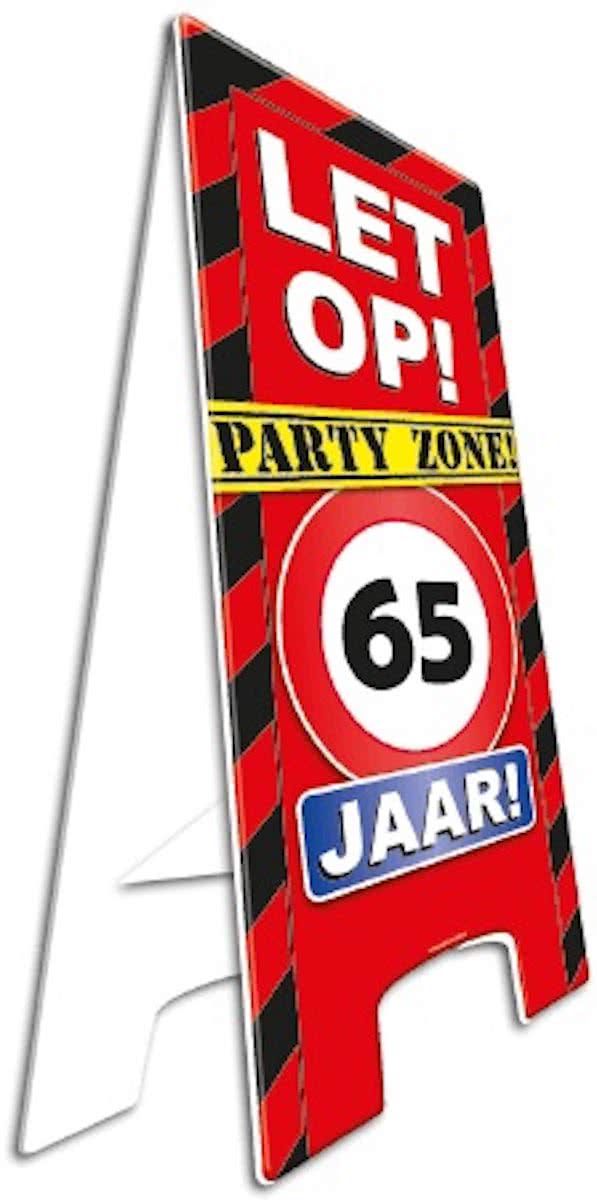 Warning Sign Party Zone 65 Jaar!