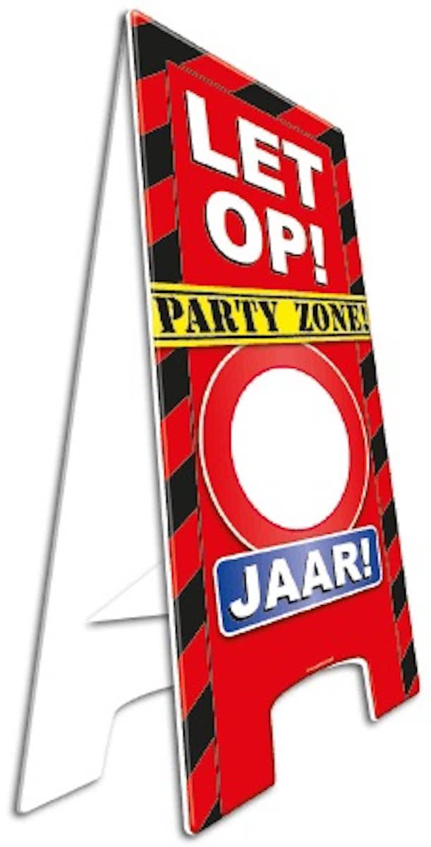 Warning Sign Party Zone Jaar! Zelf invullen