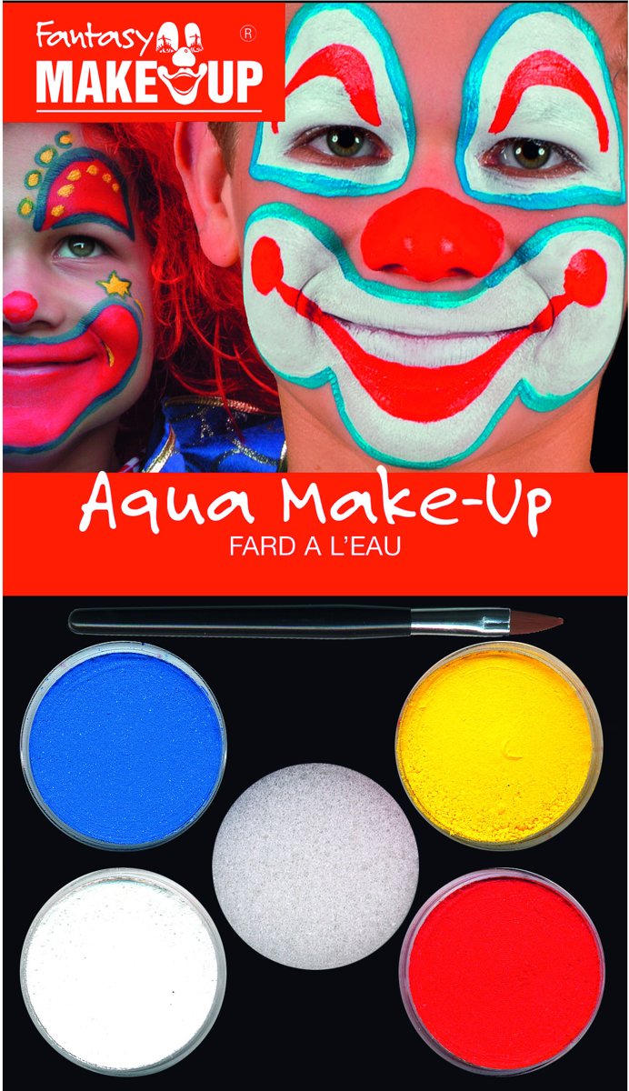 FANTASY Clown Schminkpakket - Aqua Make-up Schminkset