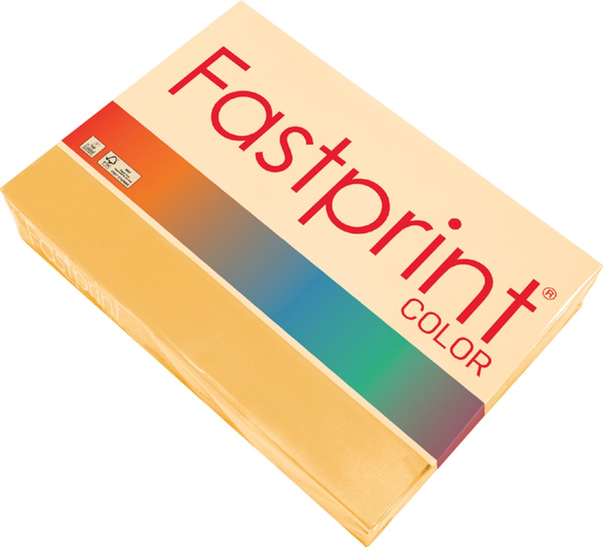 Kopieerpapier Fastprint A4 80gr goudgeel 500vel - 5 stuks