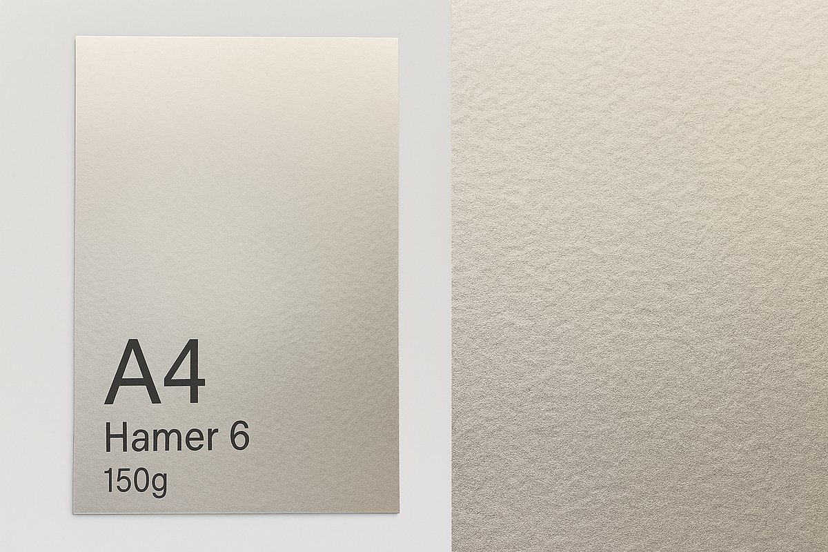 Favini® – 30 vel Hamer 6 Persing Papier – A4 – Hoogwit – Cardstock - 150 g/m² – Enkelzijdig Geperst – Embossed Structuur – Zuurvrij Zwaar Papier