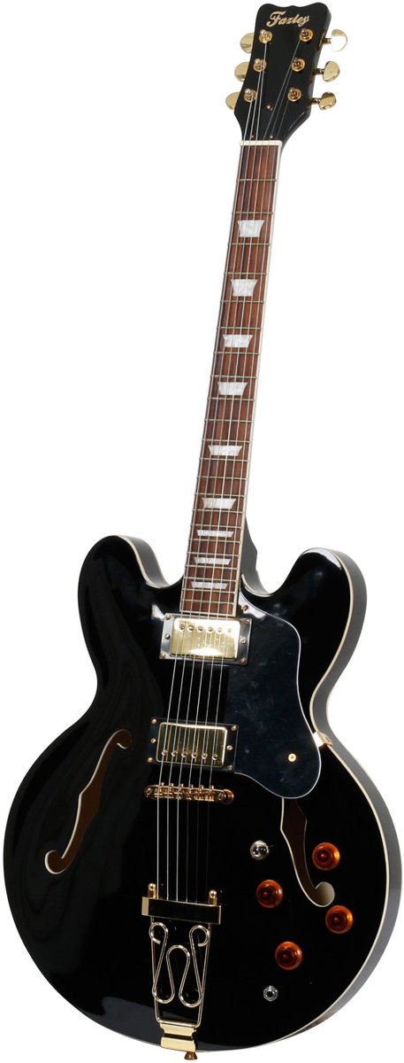 Fazley FES318BK Black semi-akoestische gitaar