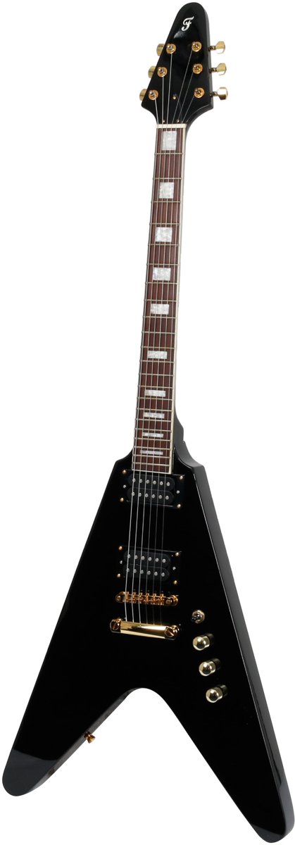 Fazley FFV618BK elektrische gitaar zwart