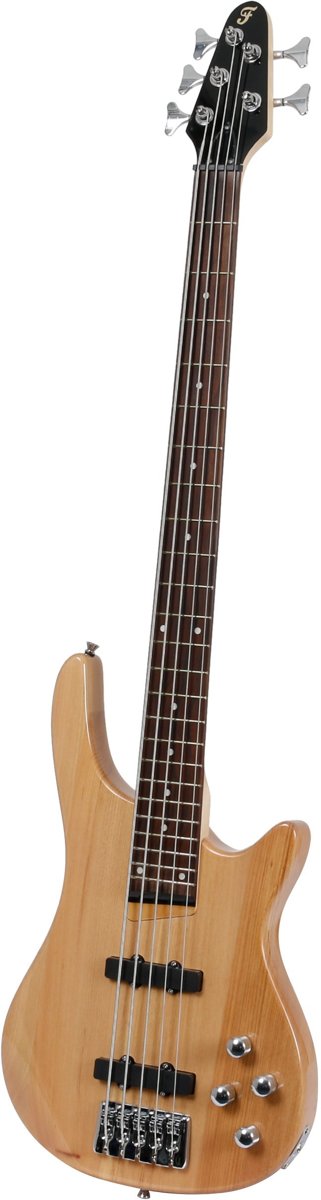 Fazley FMB5718NT 5-snarige elektrische basgitaar naturel