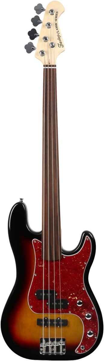 Fazley FPB218SB-FR fretloze elektrische basgitaar sunburst