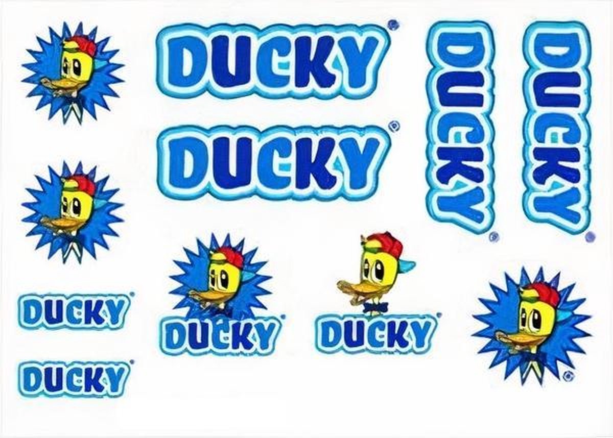   Fietsstickers Ducky Junior 14 X 20 Cm Papier Blauw