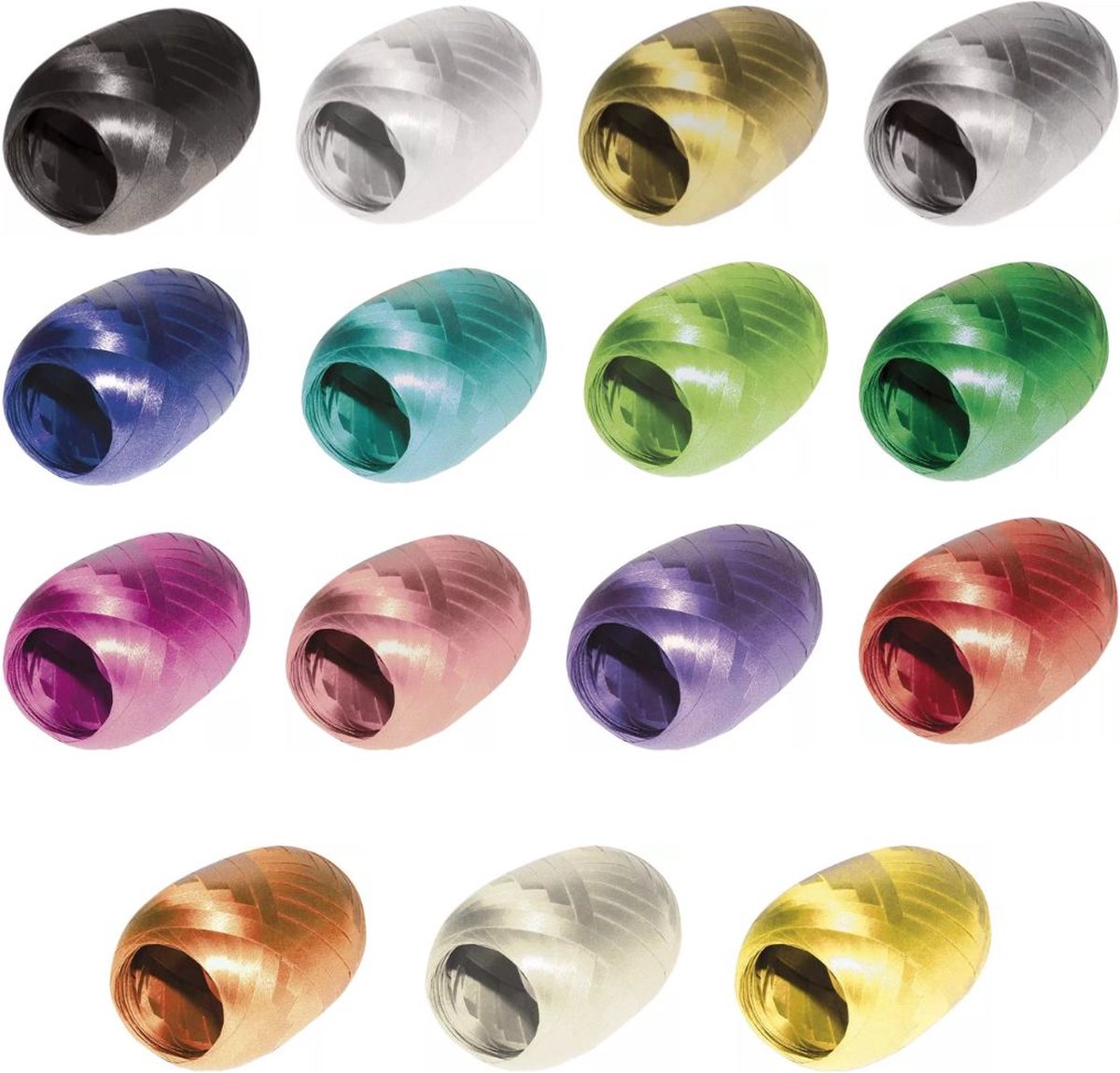 Lint Set - 15 Kleuren - Regenboog Kleuren -   - Cadeaulint - 20 Meter Per Rol - 4 Stuks