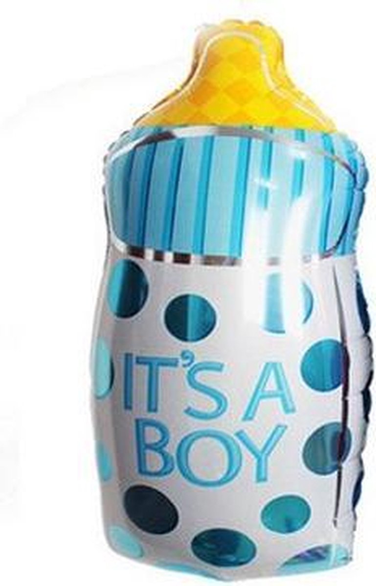 Baby Fles Blauw XL 82x43  Folie Ballon Babyshower Geboorte Kraamfeest Its a Boy