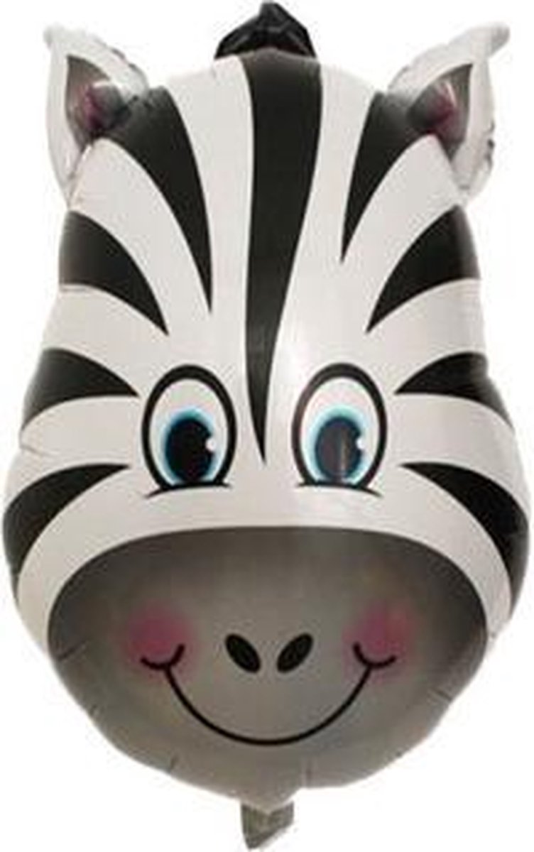 Zebra ballon - 92x62cm - XL - Ballonnen - Versiering - Thema feest - Verjaardag - jungle - Dieren - Jungle versiering - Folie Ballon