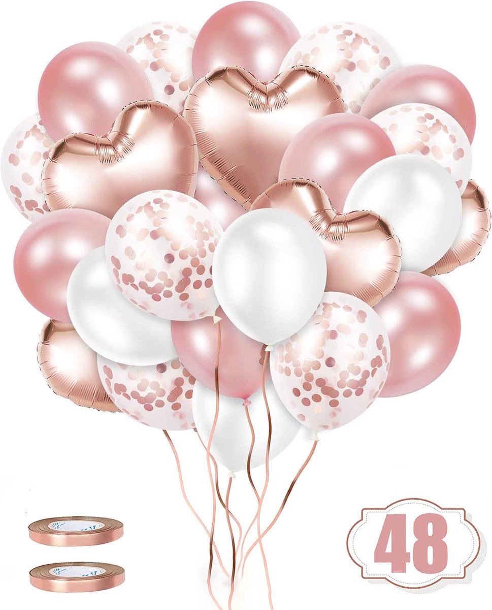 Feestio Helium Ballonnen - Verjaardag Versiering Set - Rose Goud