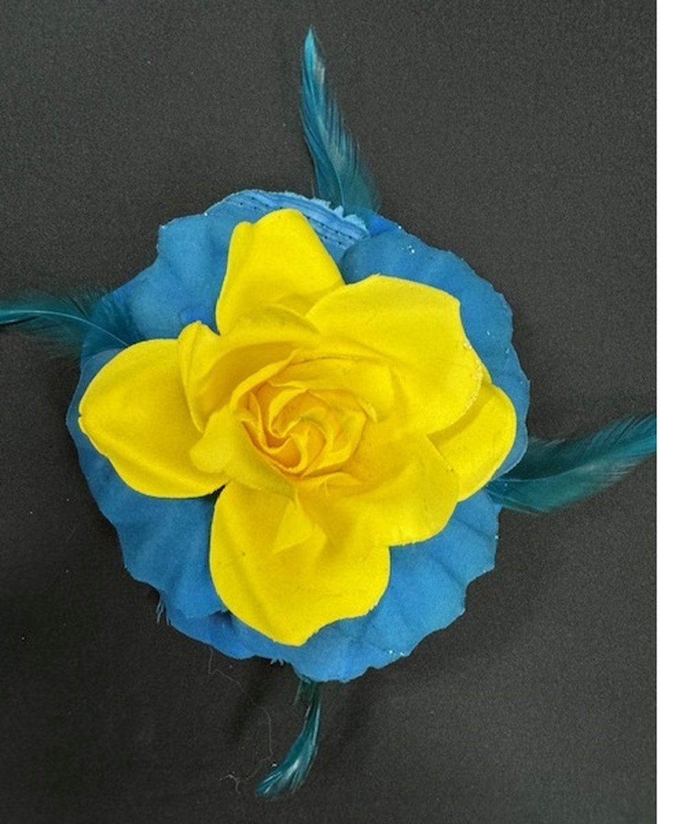 Luxe bloem blauw geel