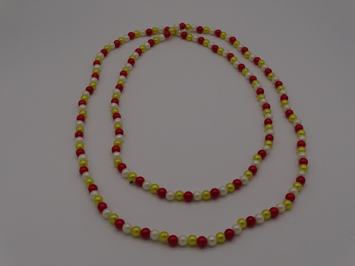 Parelketting rood wit geel