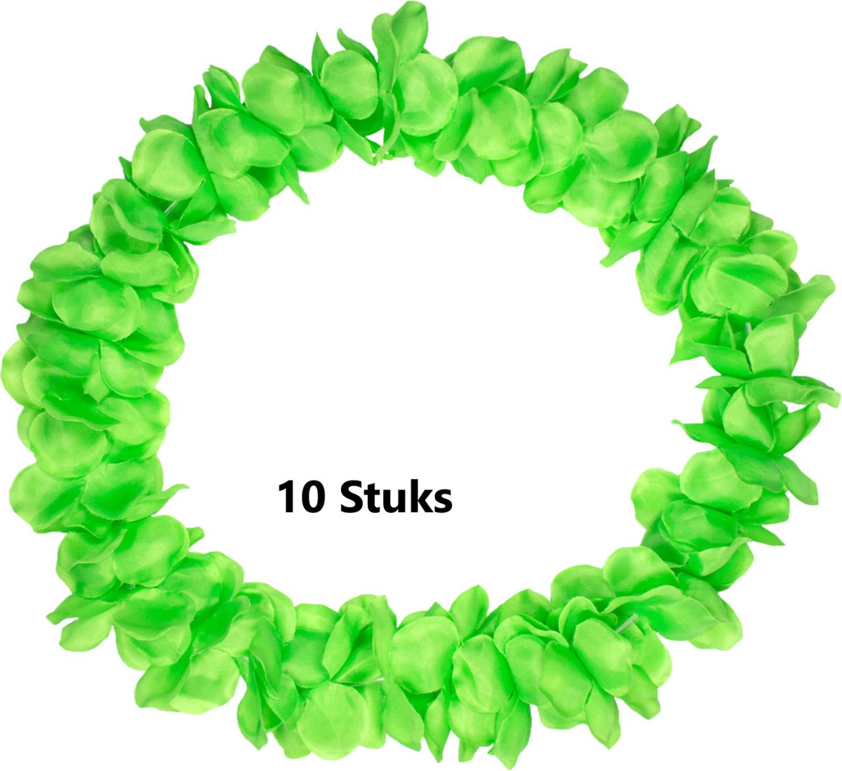 10x Hawaii slinger neon groen, Themafeest, Carnaval