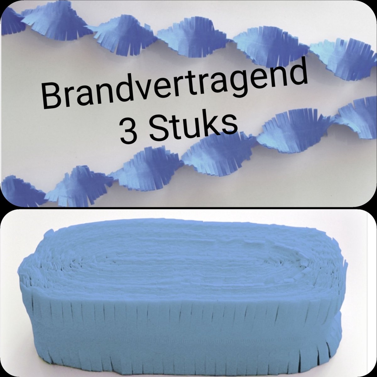 3 stuks BRANDVERTRAGENDE Draaiguirlande Licht Blauw, 72 meter, Geboorte, Jongen, Baby, Gender Reveal Carnaval, Verjaardag