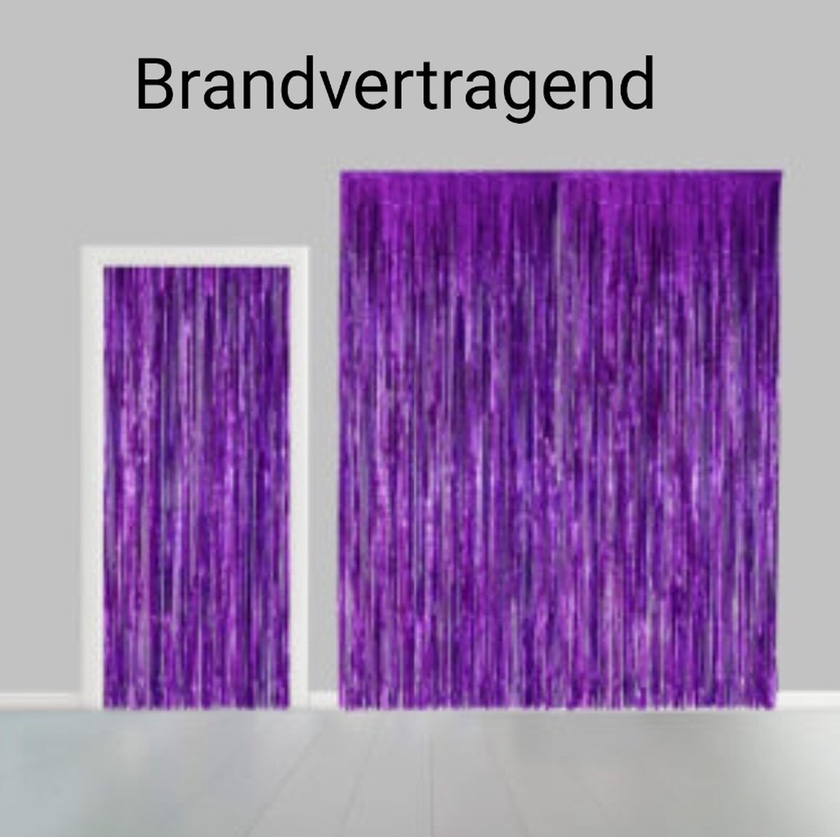 Paars deurgordijn, Folie, Brandvertragend