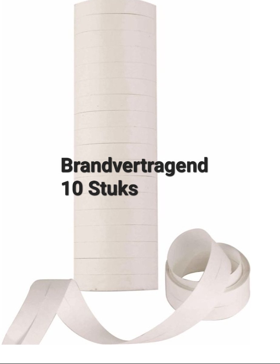 Serpentine BRANDVERTRAGEND Gebroken Wit/ Beige, 10 rolletjes, Carnaval, Verjaardag, Horeca