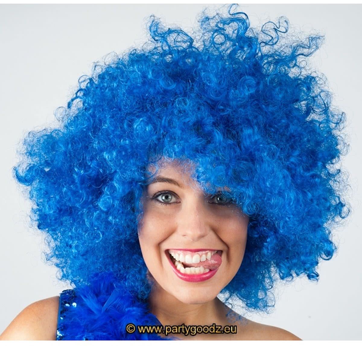 Afro pruik jumbo Blauw