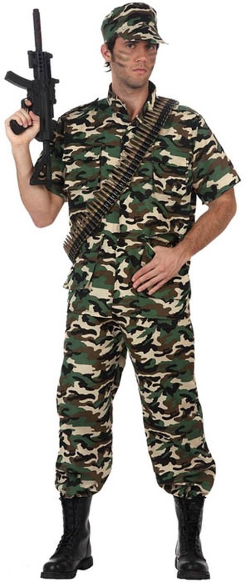 Camouflage Kostuum Soldaat voor mannen-Maat:M-L