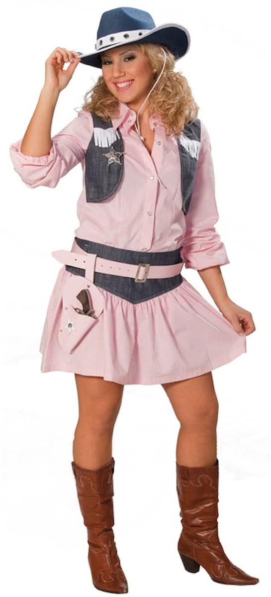 Cowgirl kostuum dames Roze-Maat:34