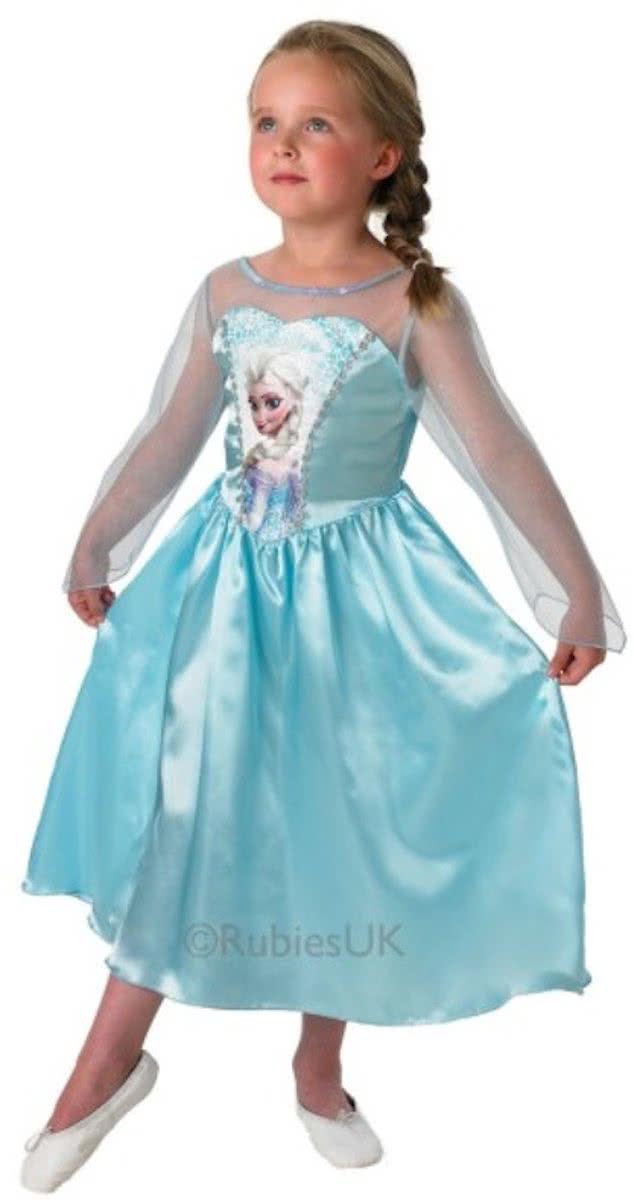 Elsa classic kostuum jurk frozen-Maat:7-8 years