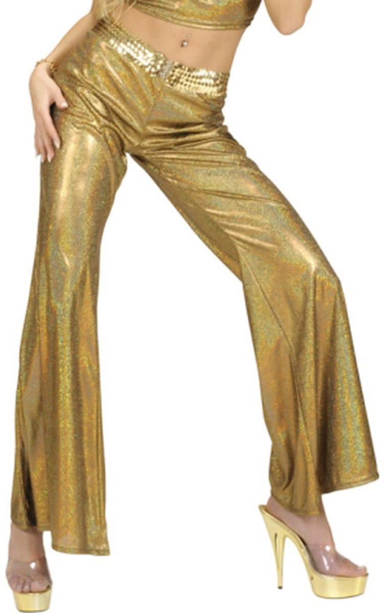 Gouden disco print Broek-Maat:M