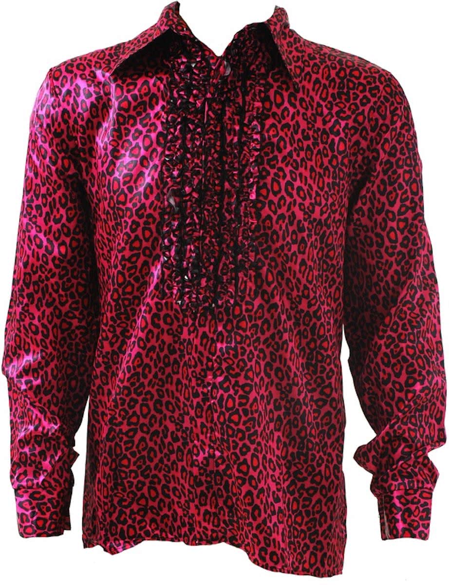 Hemd met dierenprint-Kleur:Roze Luipaard-Maat:M