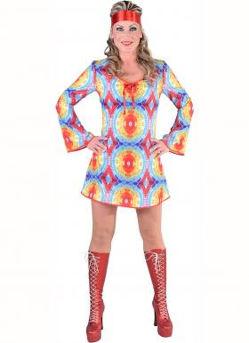 Hippie feest jurk dames met batikprint-Maat:XL