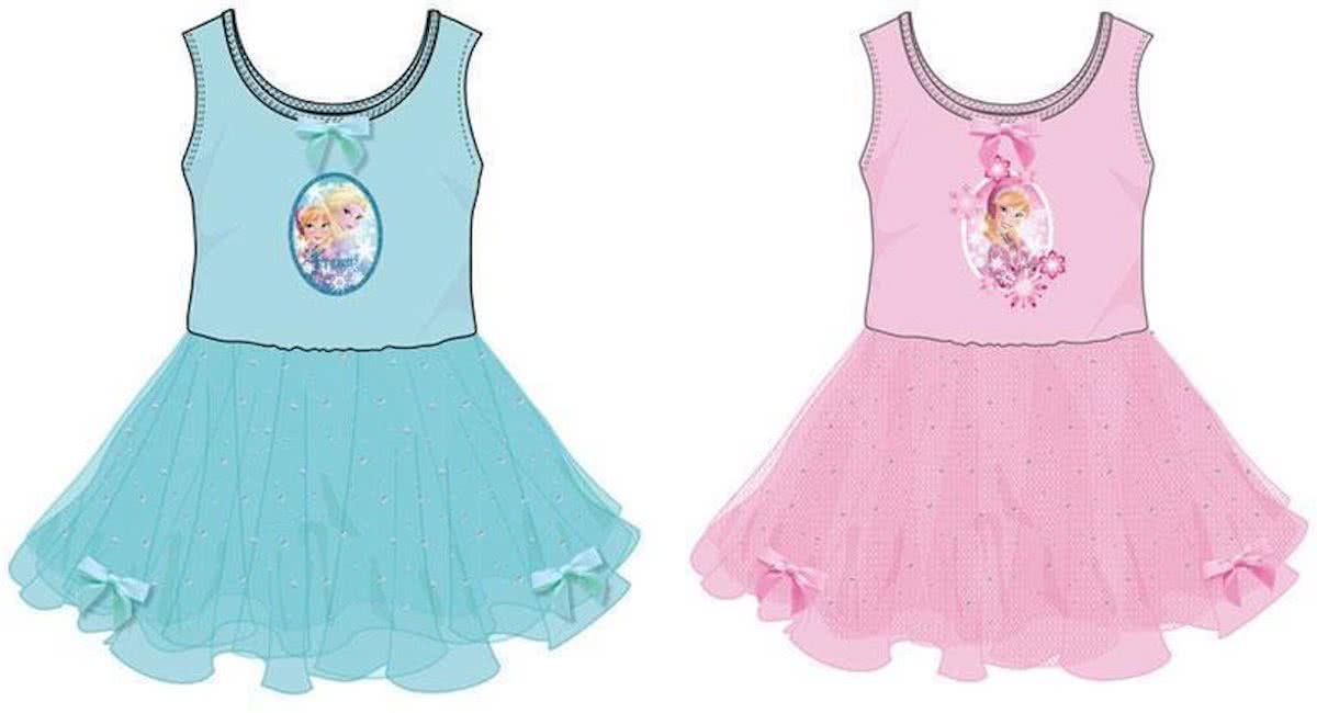 Jurk met tutu frozen-Kleur:Licht rose-Maat:5-6