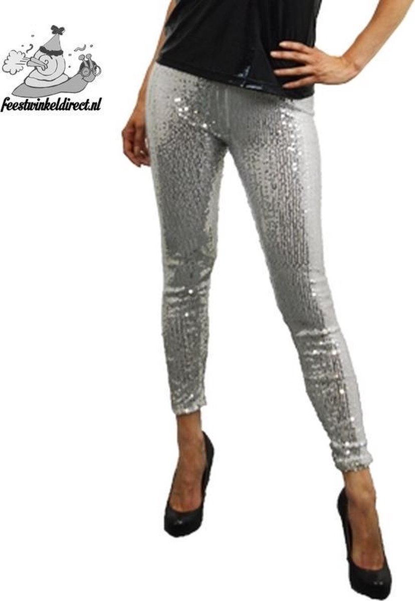 Legging Sequince Zilver-Maat:XXL