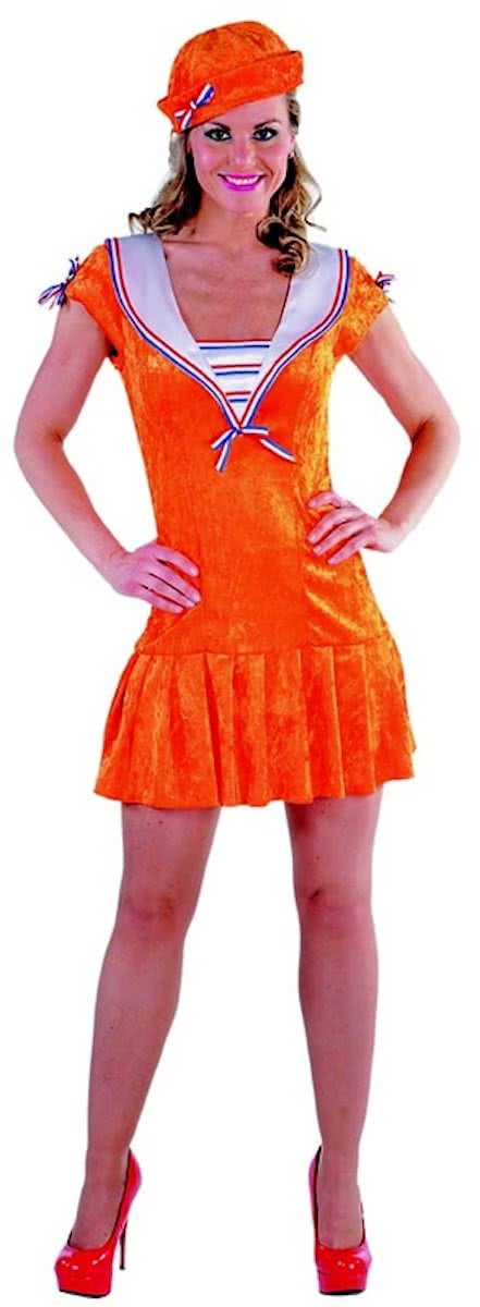 Matroos jurk dames oranje-Maat:S